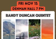 Randy Duncan Quintet to play the Community Hall