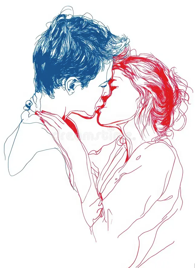 Passionate kiss